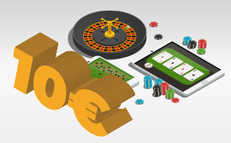 Casinospellen spelen op mobiele apparaten en een bordje van 10 euro