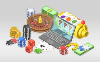 Online Casino Beelden, met Fiches en Kaarten