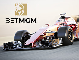 Formule 1 auto en BetMGM logo