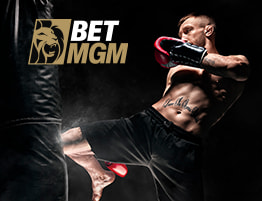 MMA vechter en BetMGM logo