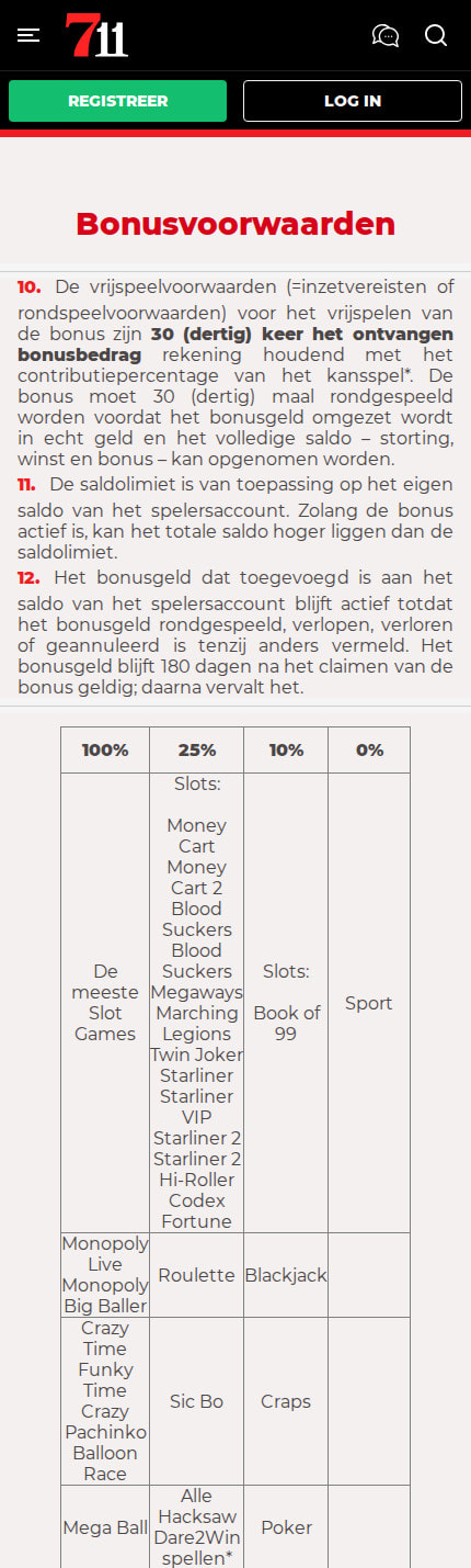 Bonusvoorwaarden met rondspeeleis, spelweging en geldigheidsduur bij een vergund casino