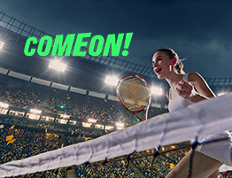 ComeOn! logo en een tennisser