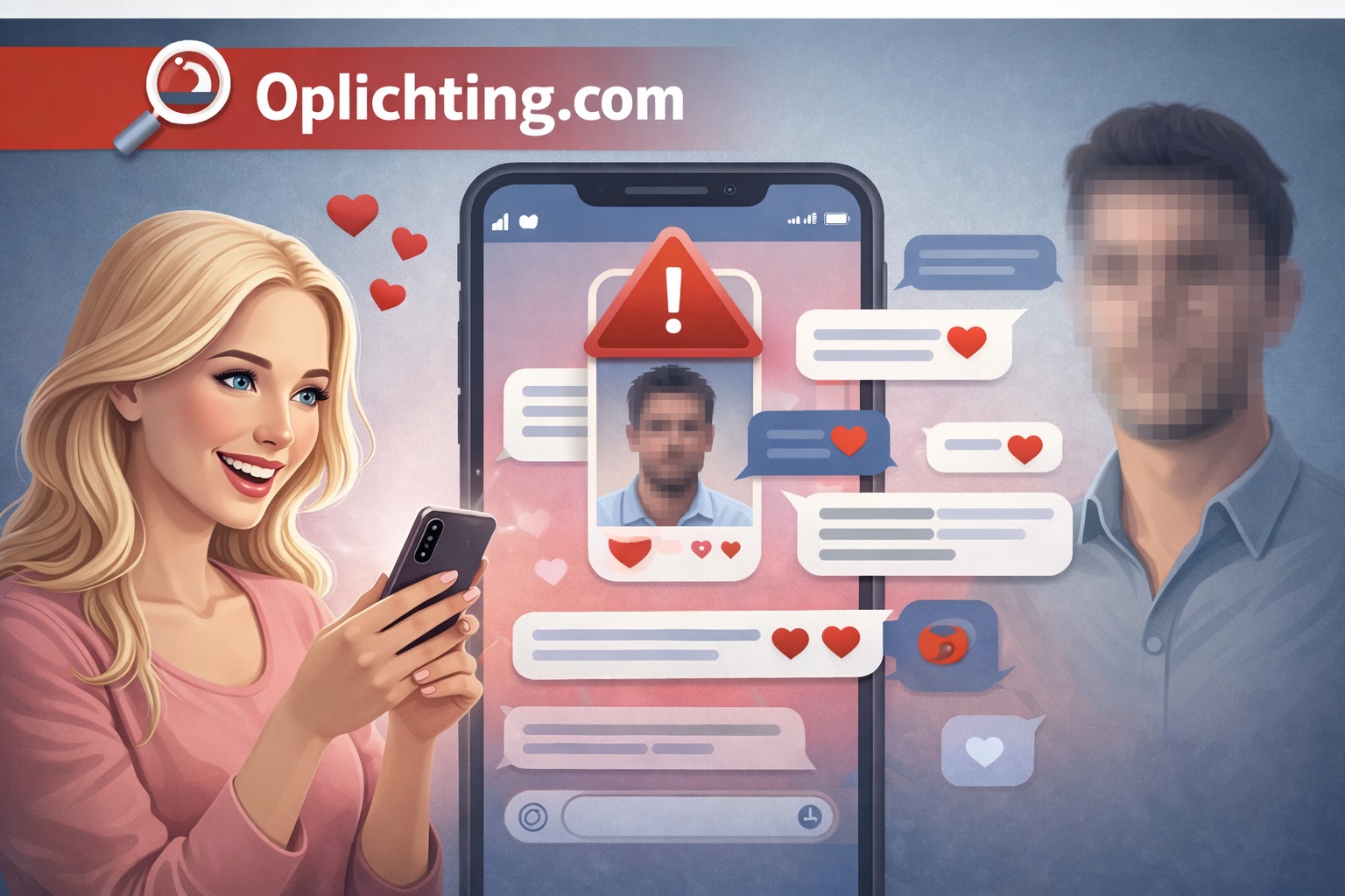 Vrouw chat op een datingsite met een oplichter met verborgen identiteit