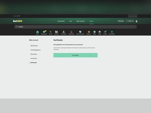 Verificatiepagina in het bet365-account met de melding dat het document succesvol is geüpload