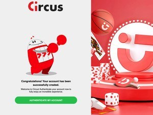 Bevestiging van Circus dat het account succesvol is aangemaakt