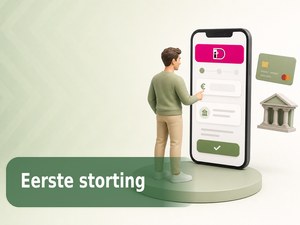 Speler doet een eerste storting bij een bookmaker via iDEAL op een smartphone
