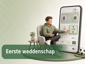 Speler plaatst een eerste weddenschap op een sportwedstrijd met bonusgeld
