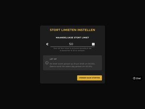 Scherm van Fair Play Casino waarop je je maandelijkse stortingslimiet instelt