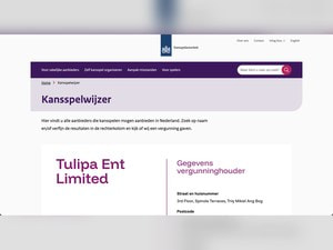 Kansspelwijzer van de Kansspelautoriteit met de gegevens van de vergunninghouder achter ComeOn