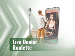 Live dealer roulette spelen op een mobiele telefoon