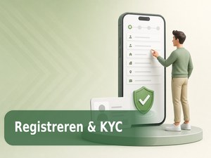 Speler registreert een account bij een bookmaker en doorloopt de KYC-identiteitsverificatie
