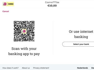 iDEAL-betaalscherm met QR-code