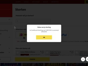 Bevestiging van een geslaagde kaartstorting