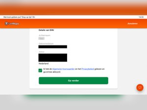 Geverifieerde iDIN-gegevens tijdens de registratie bij LeoVegas