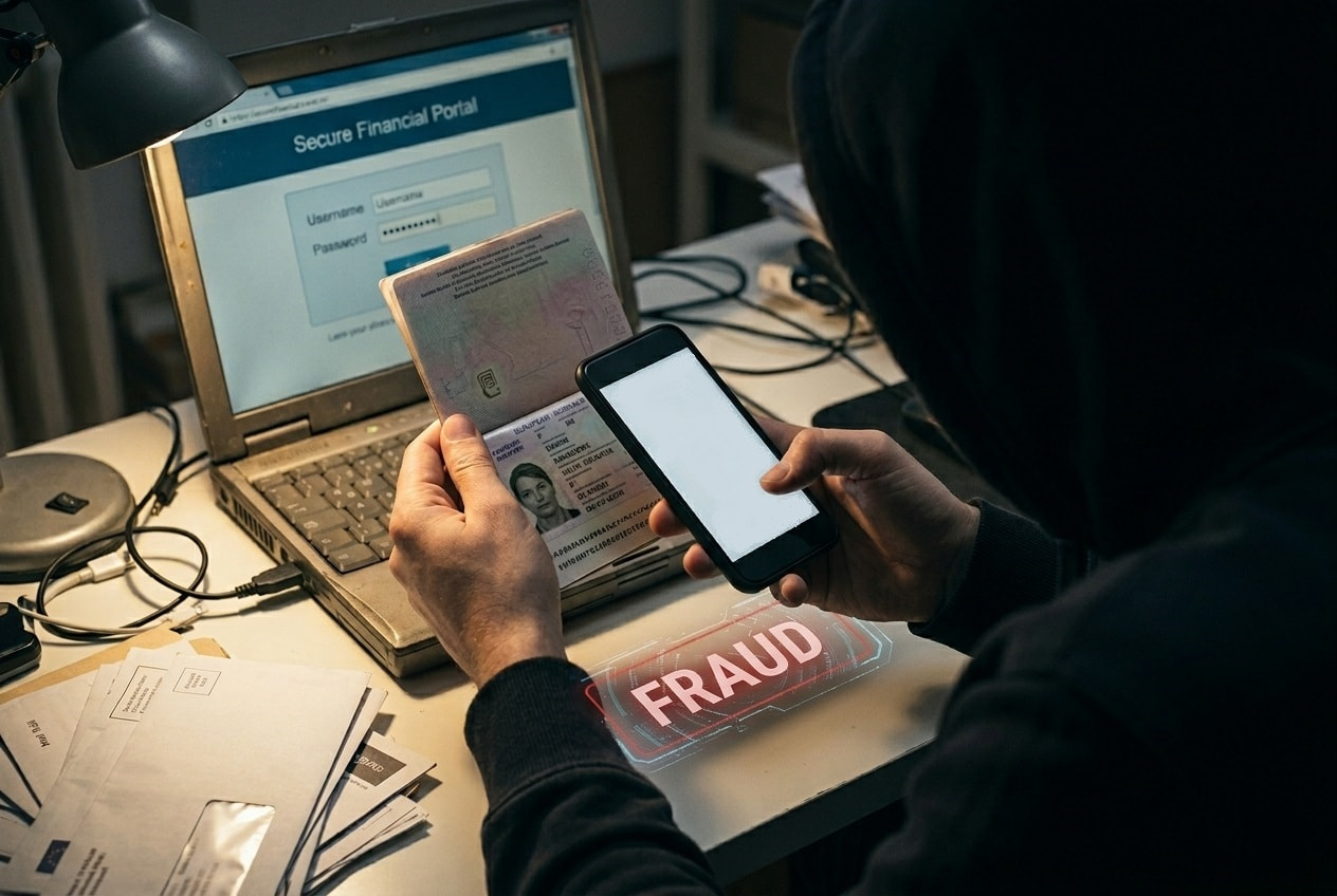 Hacker gebruikt malware om computer te infecteren.