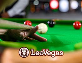 Snooker spel en een LeoVegas logo