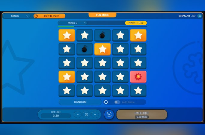Mines instant-win spel van Spribe
