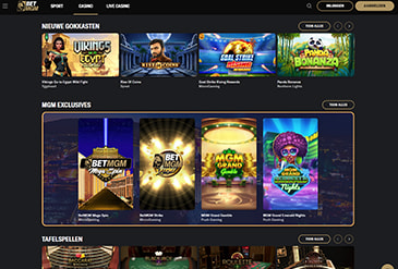 BetMGM Startpagina