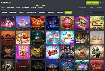 ComeOn! Spel Selectie