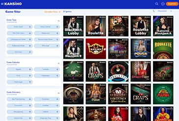 Kansino Spel Selectie