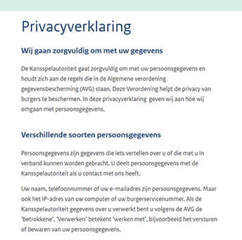 Uittreksel uit het Data Protectie Register van de Kansspelautoriteit