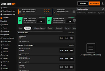 LiveScore Bet Startpagina