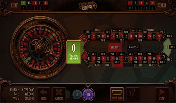 Geld winnen bij Steampunk Roulette