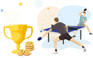Tafeltennis, een beker en geld