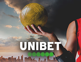 Handbalspeler en Unibet logo