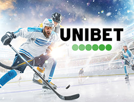 Hockeywedstrijd en een Unibet logo