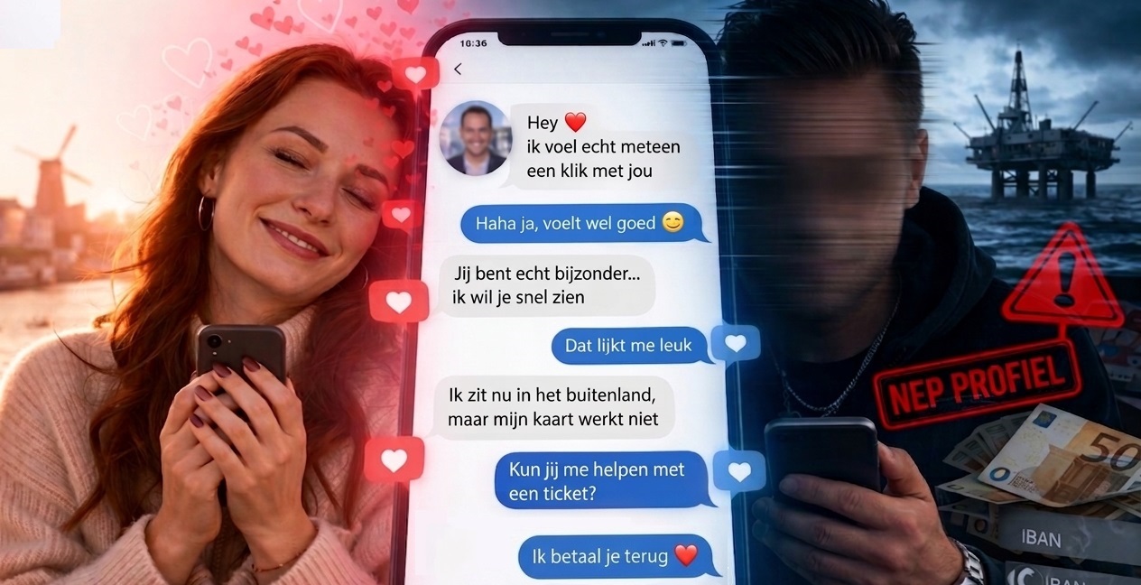 Chatgesprek met oplichter die snel vertrouwen opbouwt en om geld vraagt