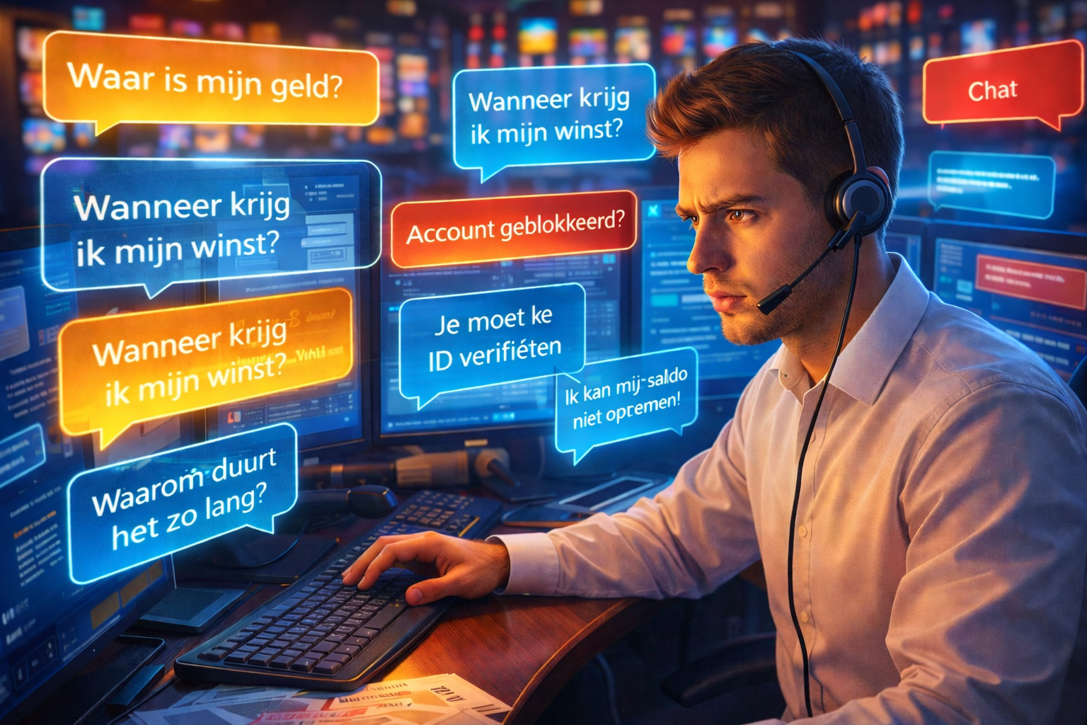 Klantenservicemedewerkers bij online casino's