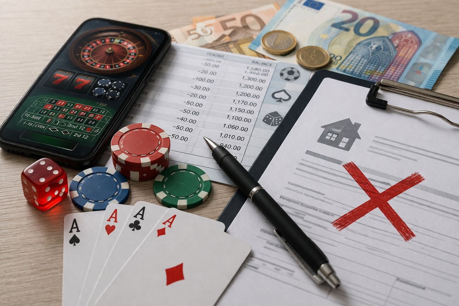 Goktransacties op bankrekening en geweigerde lening