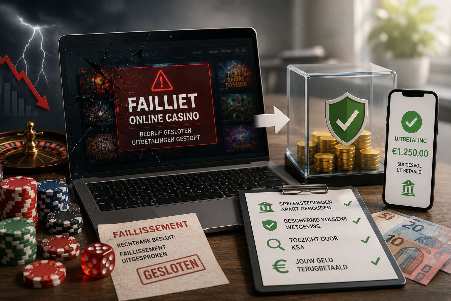 Wat gebeurt er met je saldo als een online casino failliet gaat
