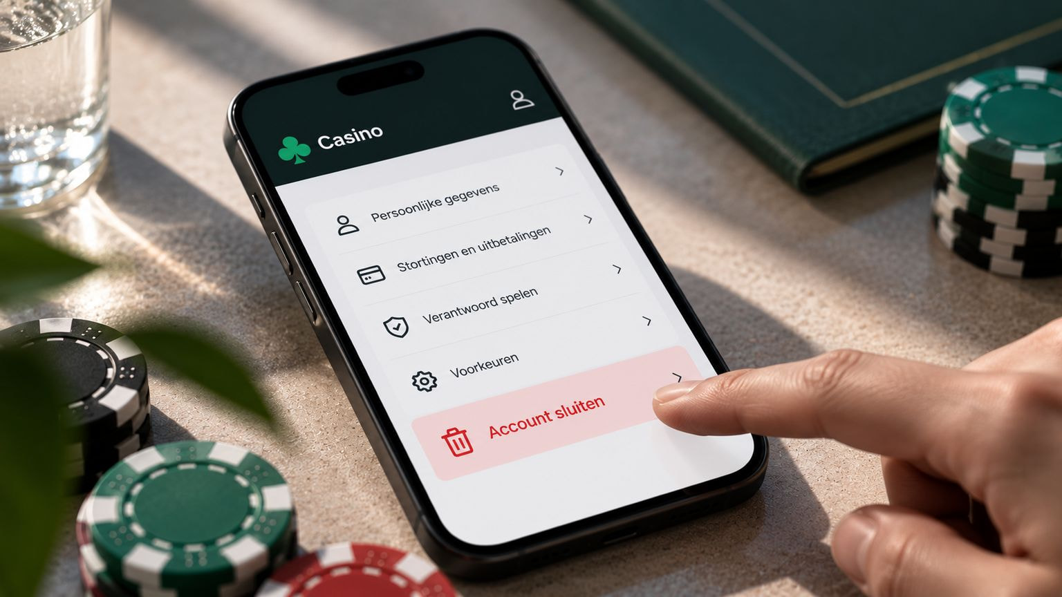 Casino-account sluiten via de accountinstellingen van een legale online aanbieder